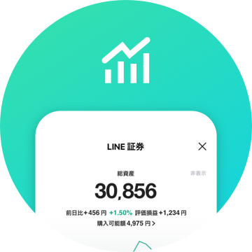 LINE証券対象の投資信託運用<br>手数料を一部キャッシュバックの画像